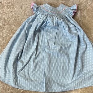 Blue Polka Dot Kids Casual Dress